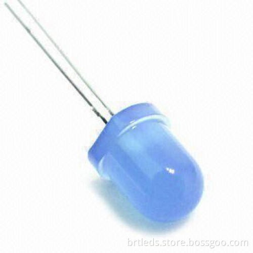8mm Round Blue Emitting LED Lamp with Blue Diffused Lens Appearance and 468nm Wave Length
